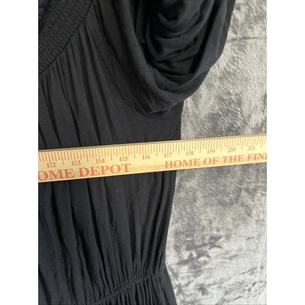 Old Navy Women's XL Midi Dress Black Smocked Off The Shoulder Knit Stretch Comfy - Picture 8 of 12